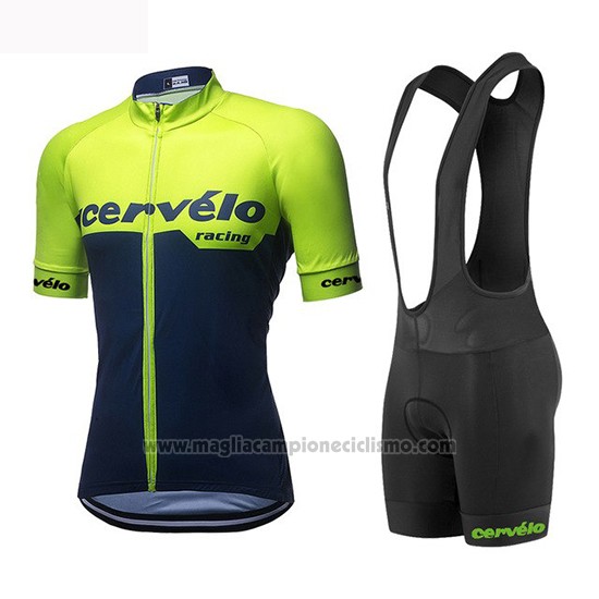 2019 Abbigliamento Ciclismo Donne Cervelo Verde Nero Manica Corta e Salopette