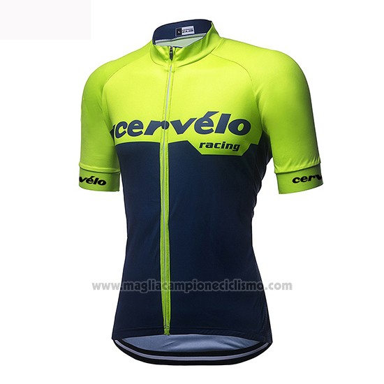 2019 Abbigliamento Ciclismo Donne Cervelo Verde Nero Manica Corta e Salopette