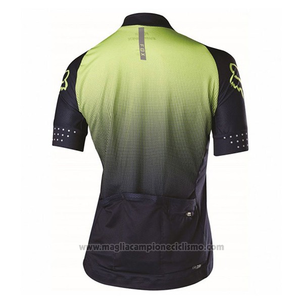 2017 Abbigliamento Ciclismo Donne Fox Nero e Verde Manica Corta e Salopette
