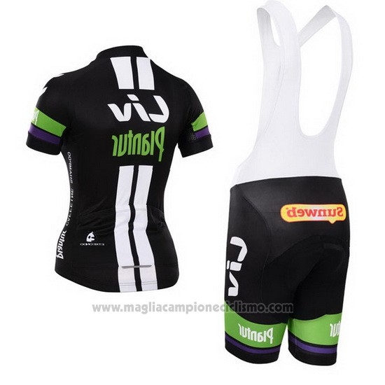 2015 Abbigliamento Ciclismo Donne Liv Bianco e Nero Manica Corta e Salopette