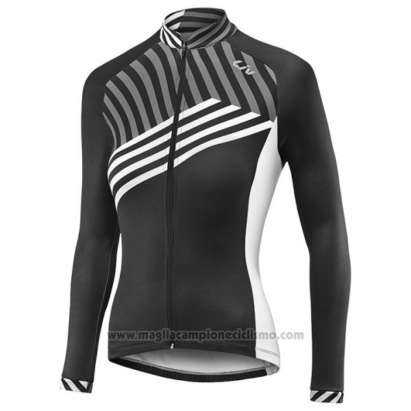 2017 Abbigliamento Ciclismo Donne Liv Nero e Bianco Manica Lunga e Salopette