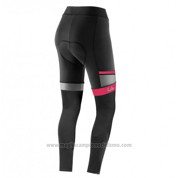 2017 Abbigliamento Ciclismo Donne Liv Nero e Rosso Manica Lunga e Salopette