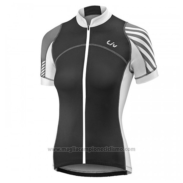 2017 Abbigliamento Ciclismo Donne Liv Pro Nero Manica Corta e Salopette
