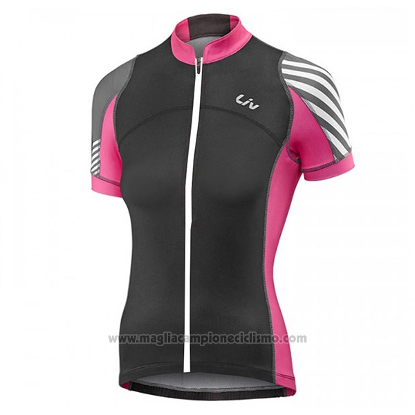 2017 Abbigliamento Ciclismo Donne Liv Pro Nero e Rosso Manica Corta e Salopette