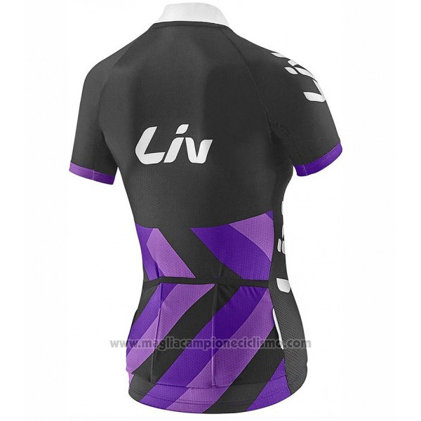 2017 Abbigliamento Ciclismo Donne Liv Race Day Nero e Viola Manica Corta e Salopette