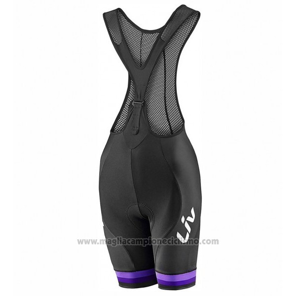 2017 Abbigliamento Ciclismo Donne Liv Race Day Nero e Viola Manica Corta e Salopette