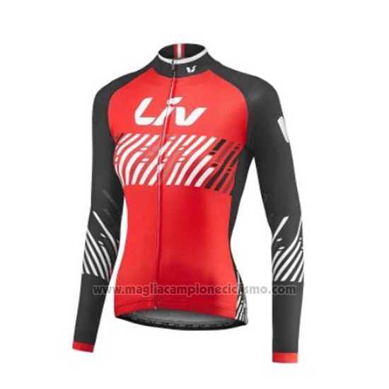 2017 Abbigliamento Ciclismo Donne Liv Rosso Manica Corta e Salopette