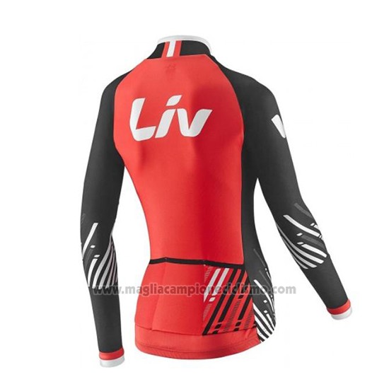 2017 Abbigliamento Ciclismo Donne Liv Rosso Manica Corta e Salopette