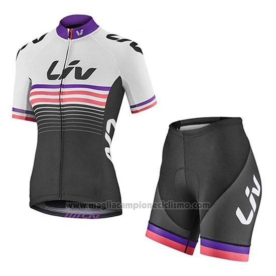 2019 Abbigliamento Ciclismo Donne Liv Nero Bianco Fuxia Manica Corta e Salopette
