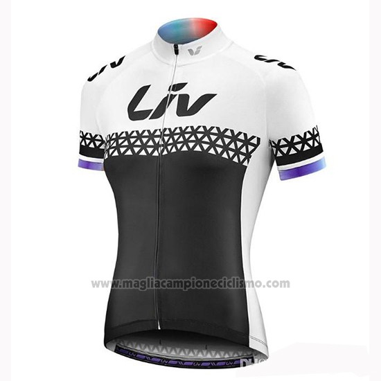 2019 Abbigliamento Ciclismo Donne Liv Nero Bianco Manica Corta e Salopette