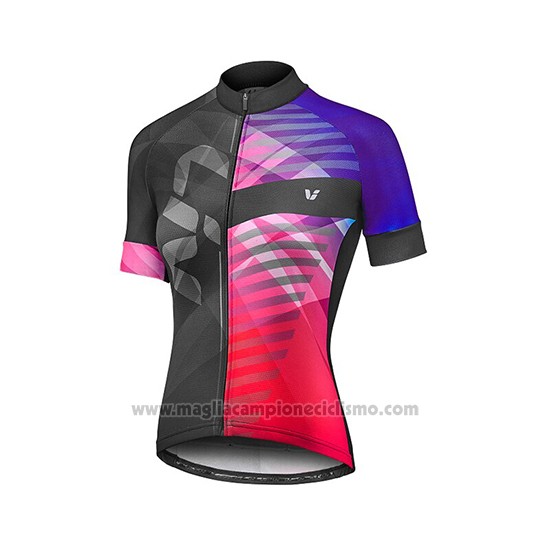 2019 Abbigliamento Ciclismo Donne Liv Viola Rosso Nero Manica Corta e Salopette