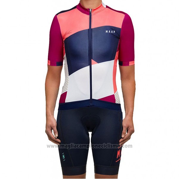 2017 Abbigliamento Ciclismo Donne Maap Bianco e Rosa Manica Corta e Salopette