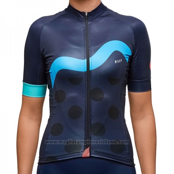 2017 Abbigliamento Ciclismo Donne Maap Scuro Blu Manica Corta e Salopette