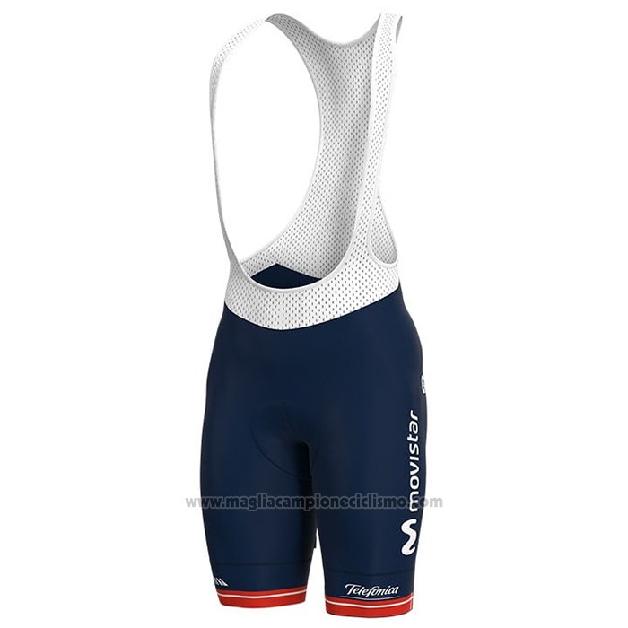 2021 Abbigliamento Ciclismo Donne Movistar Campione Danimarca Manica Corta e Salopette