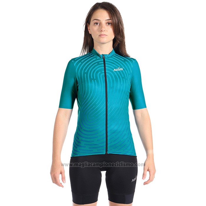 1920 Abbigliamento Ciclismo Donne Nalini Blu Manica Corta e Salopette