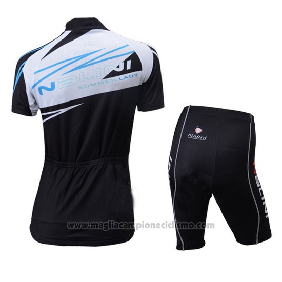 2014 Abbigliamento Ciclismo Donne Nalini Bianco e Nero Manica Corta e Salopette