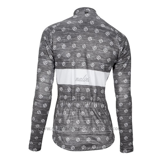 2016 Abbigliamento Ciclismo Donne Nalini Bianco e Grigio Manica Lunga e Salopette