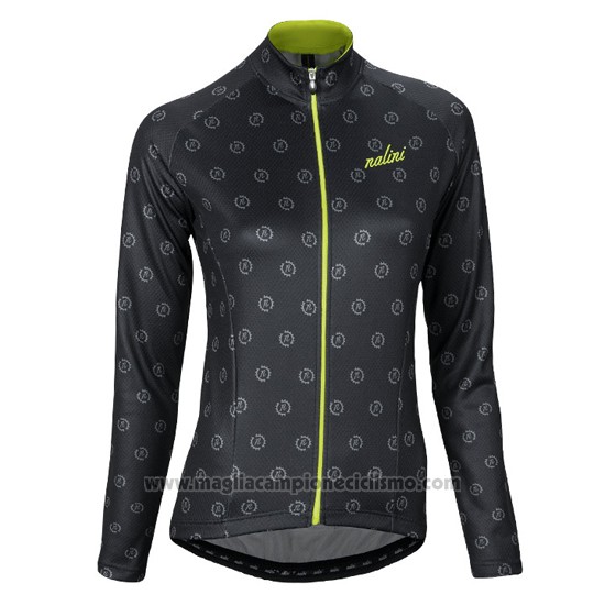 2016 Abbigliamento Ciclismo Donne Nalini Giallo e Nero Manica Lunga e Salopette