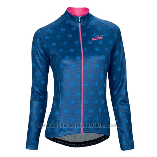 2016 Abbigliamento Ciclismo Donne Nalini Rosa e Blu Manica Lunga e Salopette