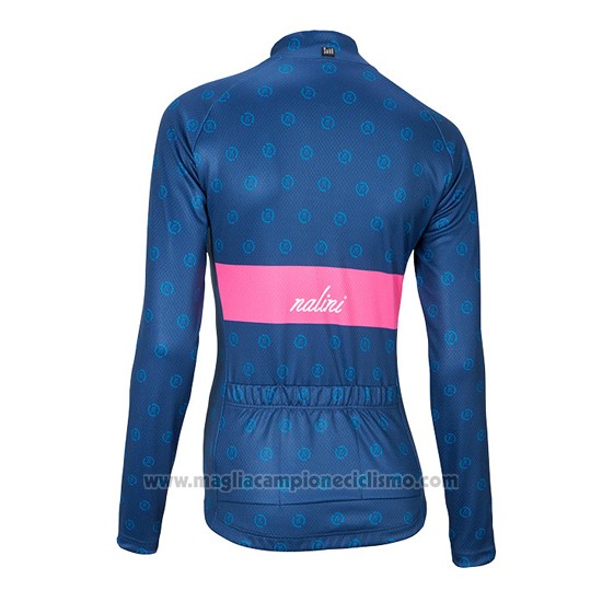 2016 Abbigliamento Ciclismo Donne Nalini Rosa e Blu Manica Lunga e Salopette