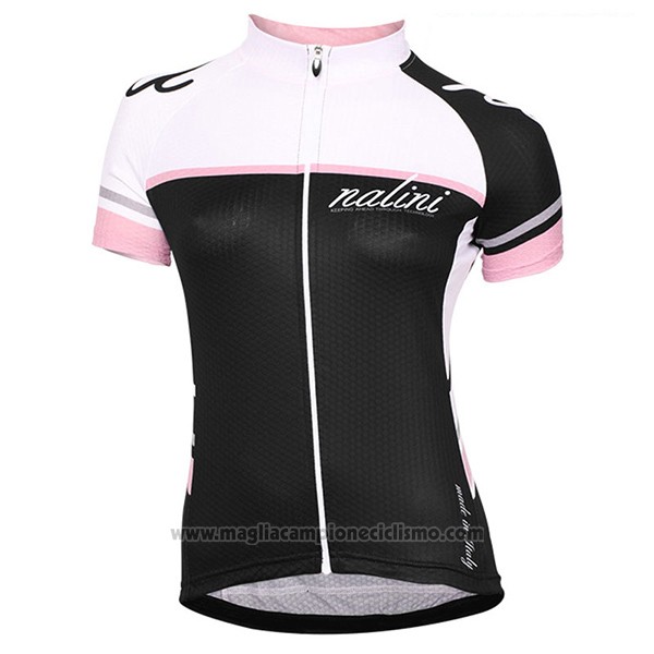 2017 Abbigliamento Ciclismo Donne Nalini Bianco e Nero Manica Corta e Salopette