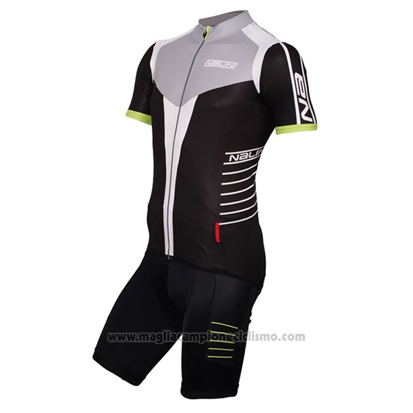 2017 Abbigliamento Ciclismo Donne Nalini Nero e Bianco Manica Corta e Salopette
