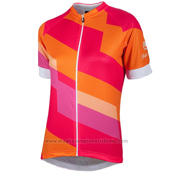 2017 Abbigliamento Ciclismo Donne Nalini Stripe Rosso e Arancione Manica Corta e Salopette