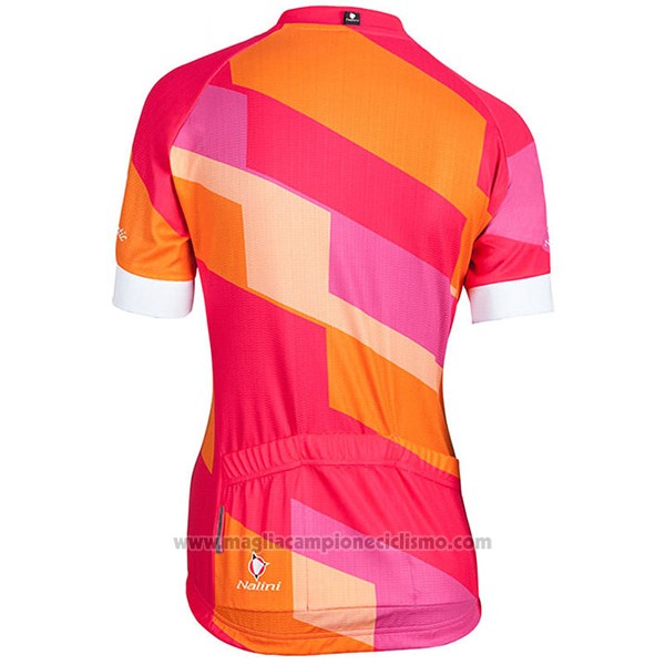 2017 Abbigliamento Ciclismo Donne Nalini Stripe Rosso e Arancione Manica Corta e Salopette