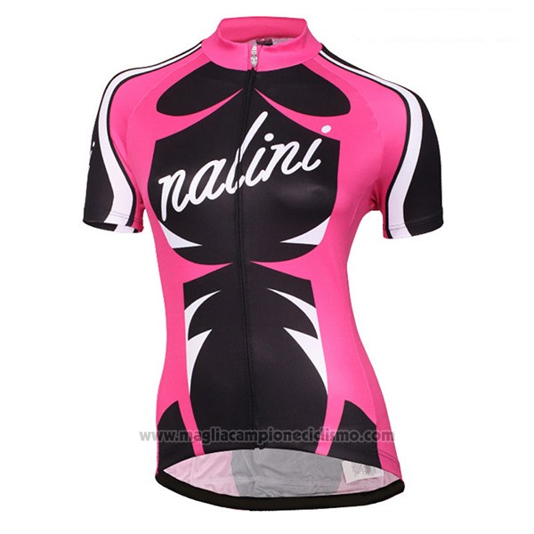 2017 Abbigliamento Ciclismo Donne Nalini Verona Rosso e Nero Manica Corta e Salopette