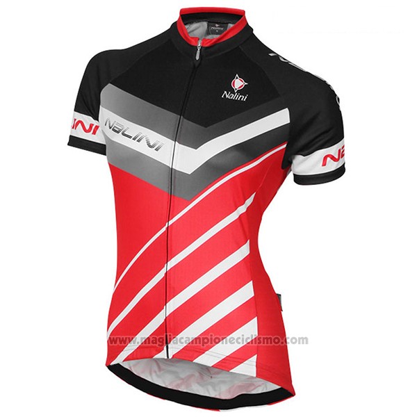2017 Abbigliamento Ciclismo Donne Nalini Zebrana Rosso e Nero Manica Corta e Salopette