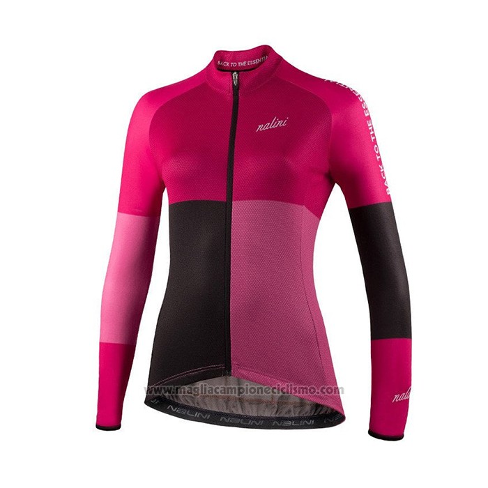 2021 Abbigliamento Ciclismo Donne Nalini Rosa Viola Manica Lunga e Salopette