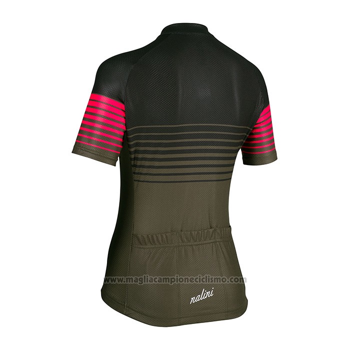 2022 Abbigliamento Ciclismo Donne Nalini Verde Nero Manica Corta e Salopette
