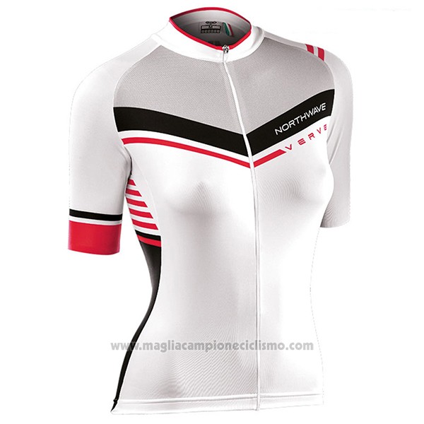 2017 Abbigliamento Ciclismo Donne Northwave Bianco Manica Corta e Salopette