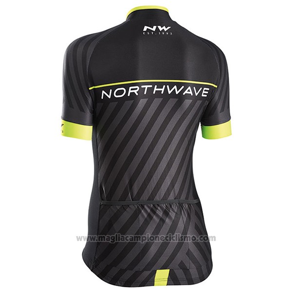 2017 Abbigliamento Ciclismo Donne Northwave Nero e Giallo Manica Corta e Salopette