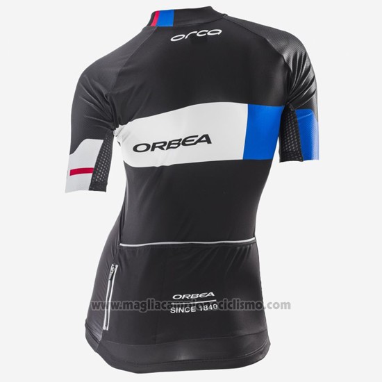 2016 Abbigliamento Ciclismo Donne Orbea Blu e Nero Manica Corta e Salopette