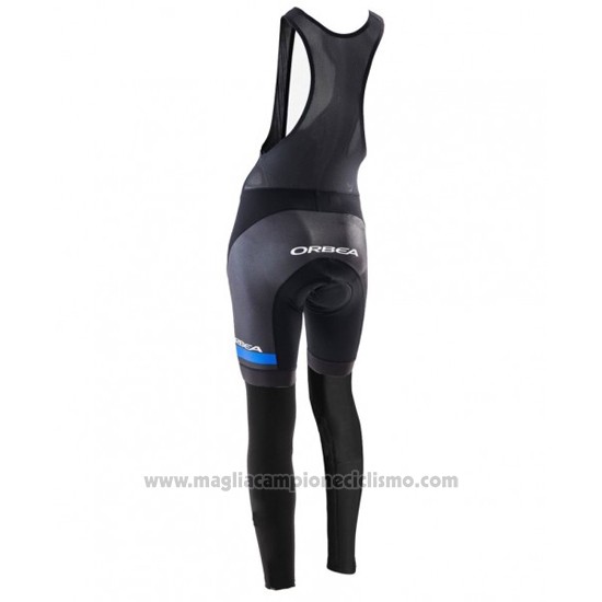 2016 Abbigliamento Ciclismo Donne Orbea Blu e Nero Manica Lunga e Salopette