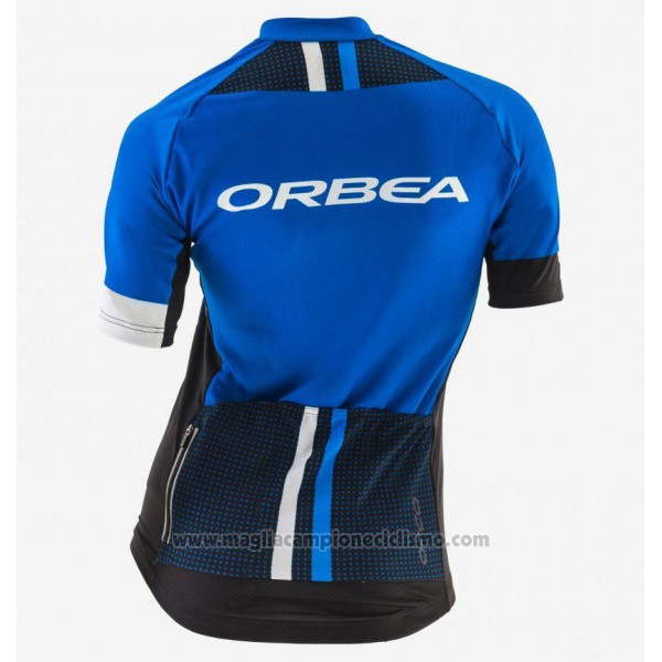 2017 Abbigliamento Ciclismo Donne Orbea Nero e Blu Manica Corta e Salopette