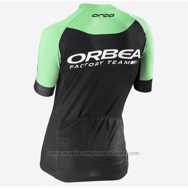 2017 Abbigliamento Ciclismo Donne Orbea Nero e Verde Manica Corta e Salopette