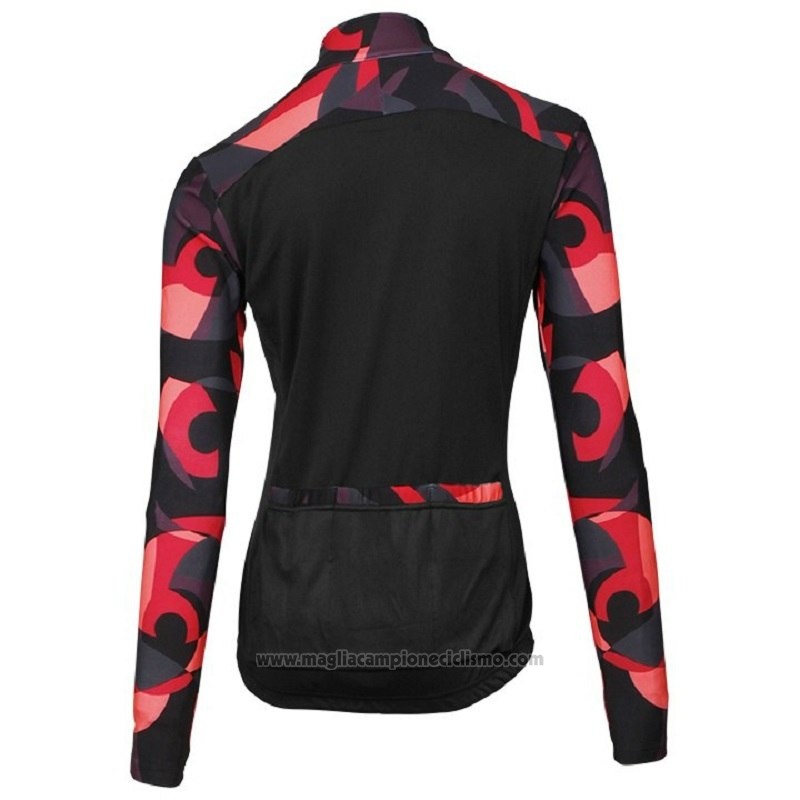 2018 Abbigliamento Ciclismo Donne Orbea Rosso e Nero Manica Lunga e Salopette
