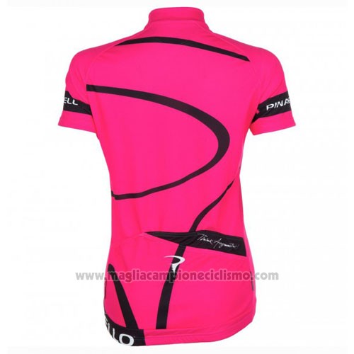 2016 Abbigliamento Ciclismo Donne Pinarello Nero e Fuxia Manica Corta e Salopette
