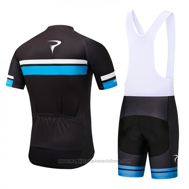 2018 Abbigliamento Ciclismo Pinarello Nero e Blu Manica Corta e Salopette