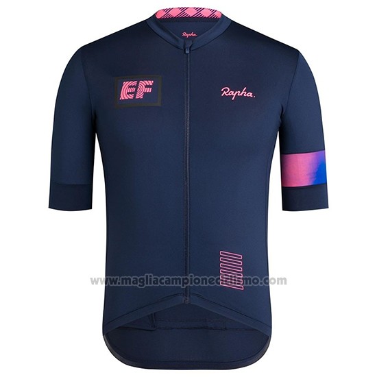 2019 Abbigliamento Ciclismo Donne Rapha Spento Blu Rosa Manica Corta e Salopette