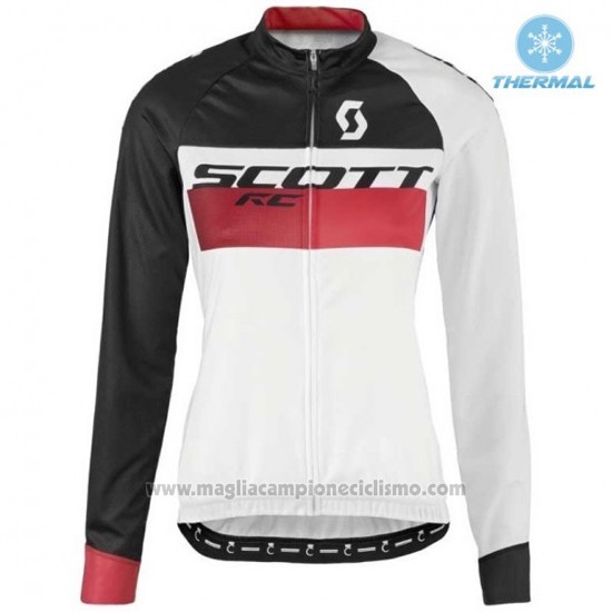 2016 Abbigliamento Ciclismo Donne Scott Bianco e Nero Manica Lunga e Salopette