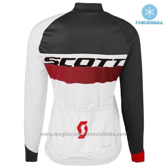 2016 Abbigliamento Ciclismo Donne Scott Bianco e Nero Manica Lunga e Salopette
