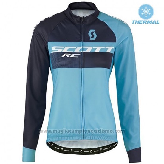 2016 Abbigliamento Ciclismo Donne Scott Blu e Nero Manica Lunga e Salopette