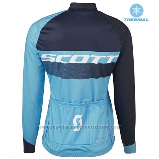 2016 Abbigliamento Ciclismo Donne Scott Blu e Nero Manica Lunga e Salopette