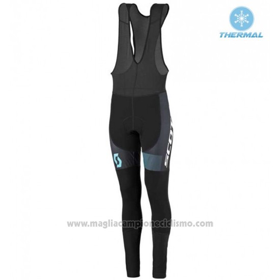 2016 Abbigliamento Ciclismo Donne Scott Blu e Nero Manica Lunga e Salopette