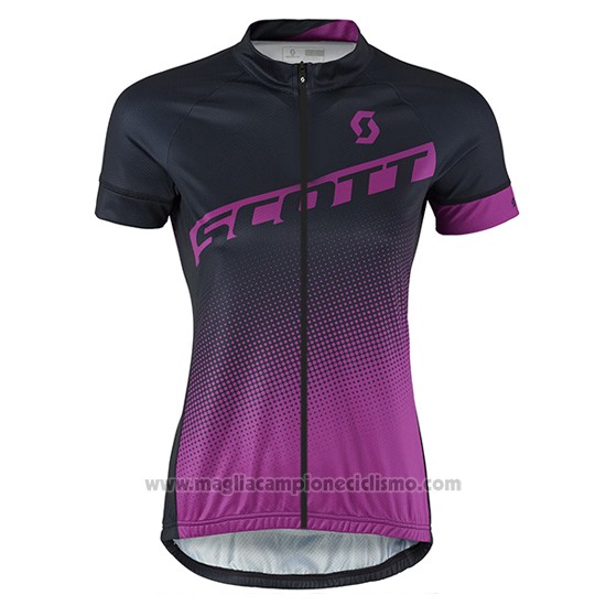 2016 Abbigliamento Ciclismo Donne Scott Nero e Rosso Manica Corta e Salopette