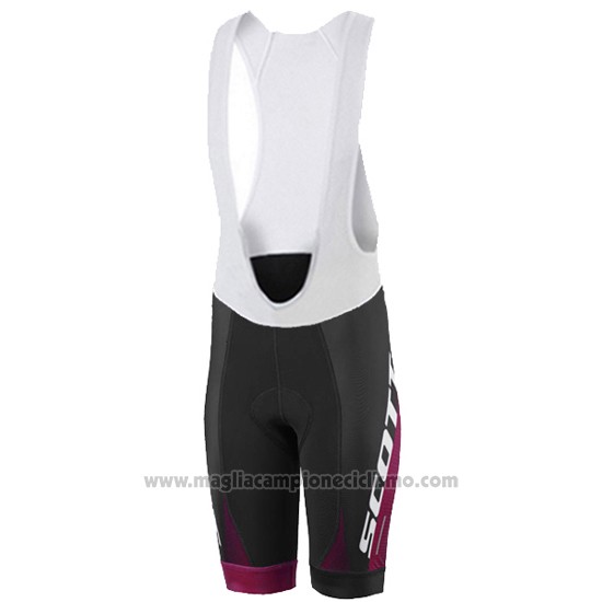 2016 Abbigliamento Ciclismo Donne Scott Nero e Rosso Manica Corta e Salopette