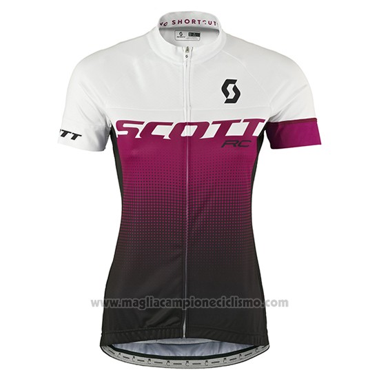 2016 Abbigliamento Ciclismo Donne Scott Rosso e Bianco Manica Corta e Salopette